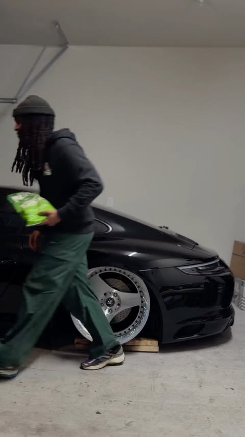 Instagram post by @premiobin for Porsche USA. Caption reads: Just when you thought I done it all.. I'm doing....