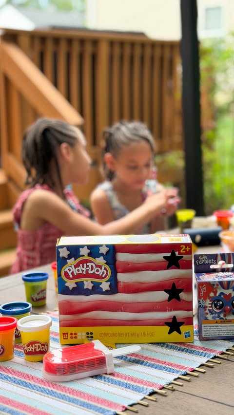 Instagram post by @u_madson for New Engen Creators. Caption reads: #ad A little red, white, and blue fun at home....