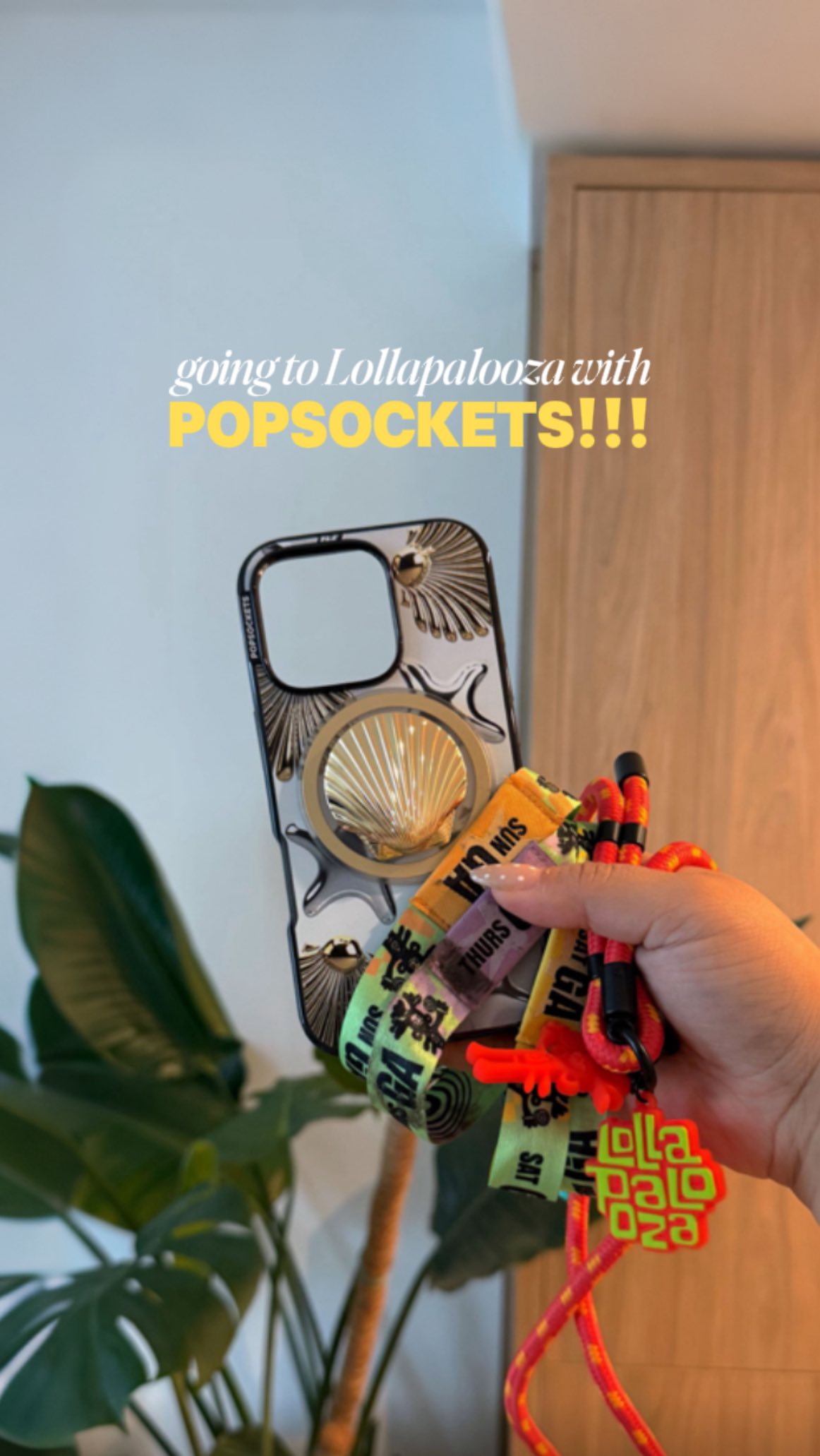 Instagram post by @savxrivera for PopSockets. Caption reads: IT’S REAL!!! WE’RE GOING TO LOLLA WITH @popsockets....