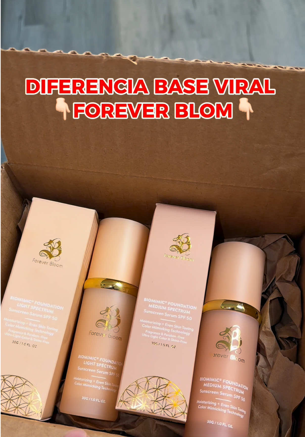TikTok post by @eldonoferton22 for Forever Bloom. Caption reads: DIFERENCIA BASE VIRAL FOREVER BLOM @Forever Bloom....