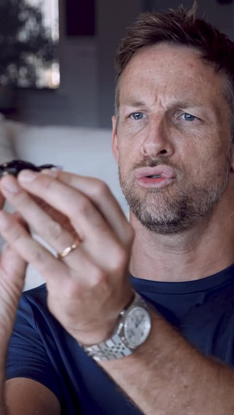 Instagram post by @jensonbutton for Hot Wheels. Caption reads: @jensonbutton brings home his racing passion with....