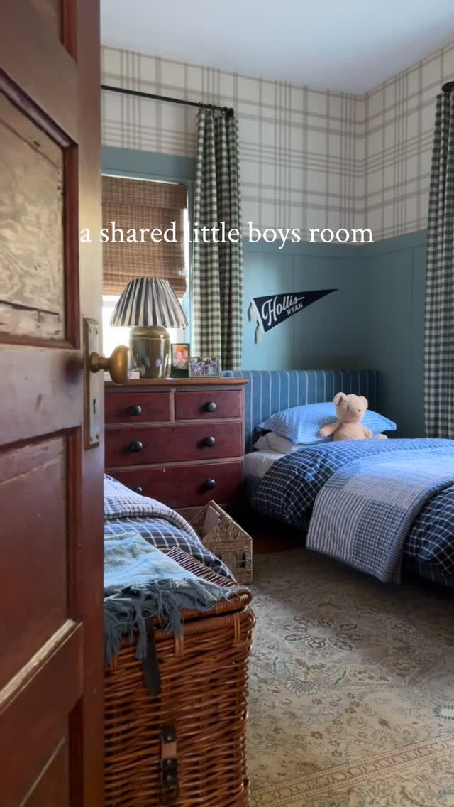 Instagram post by @ciarakenaston for The Company Store. Caption reads: There’s something so special about a shared room....