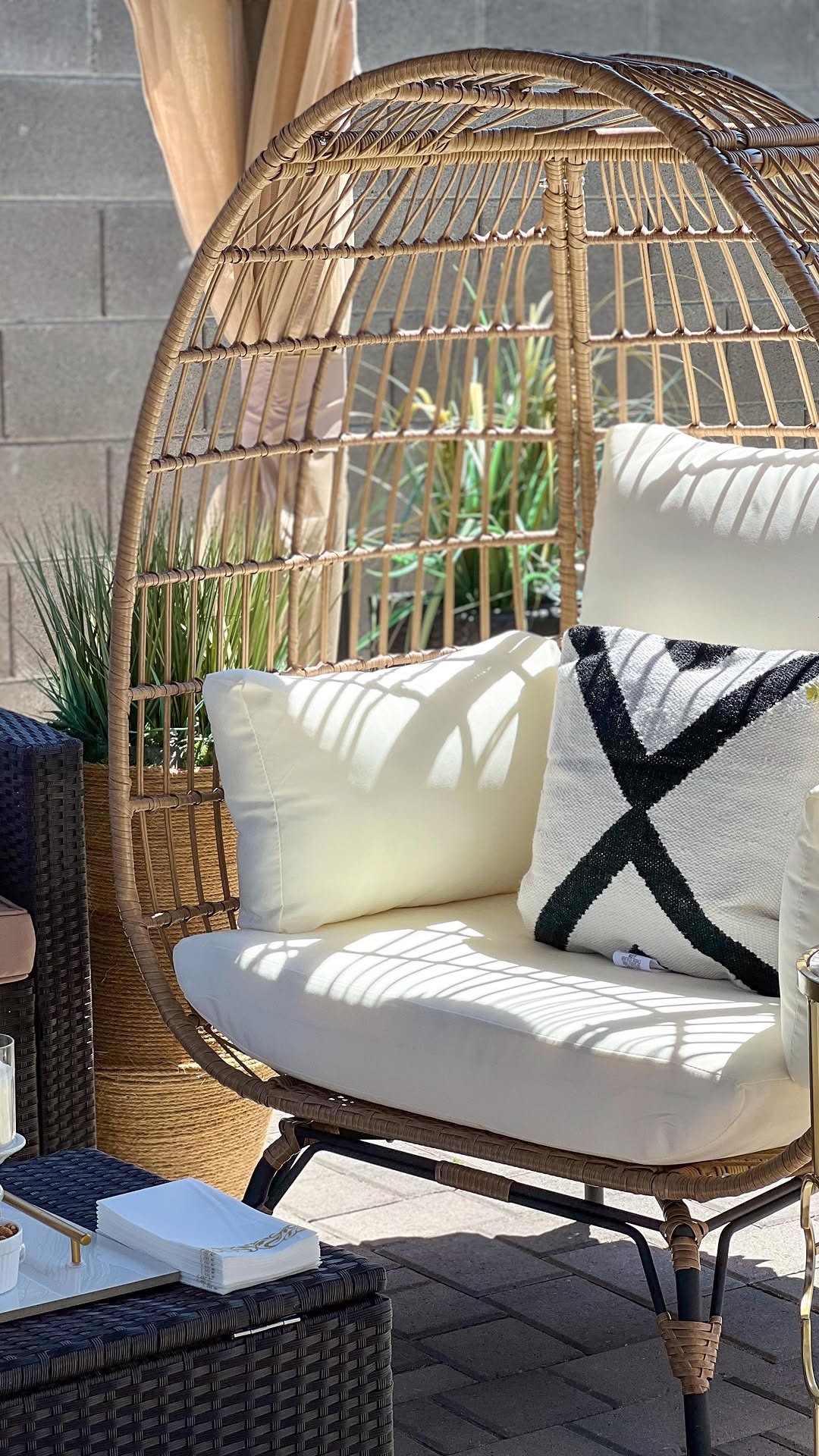 Instagram post by @all_things_home_with_huk for Best Choice Products. Caption reads: ✨ PATIO TRANSFORMATION CONTINUES ✨

Happy Tuesday....