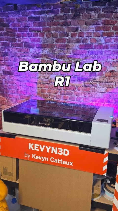 Instagram post by @kevyn_3d for Bambu Lab. Caption reads: Publicity @bambulab_official - The first desktop....