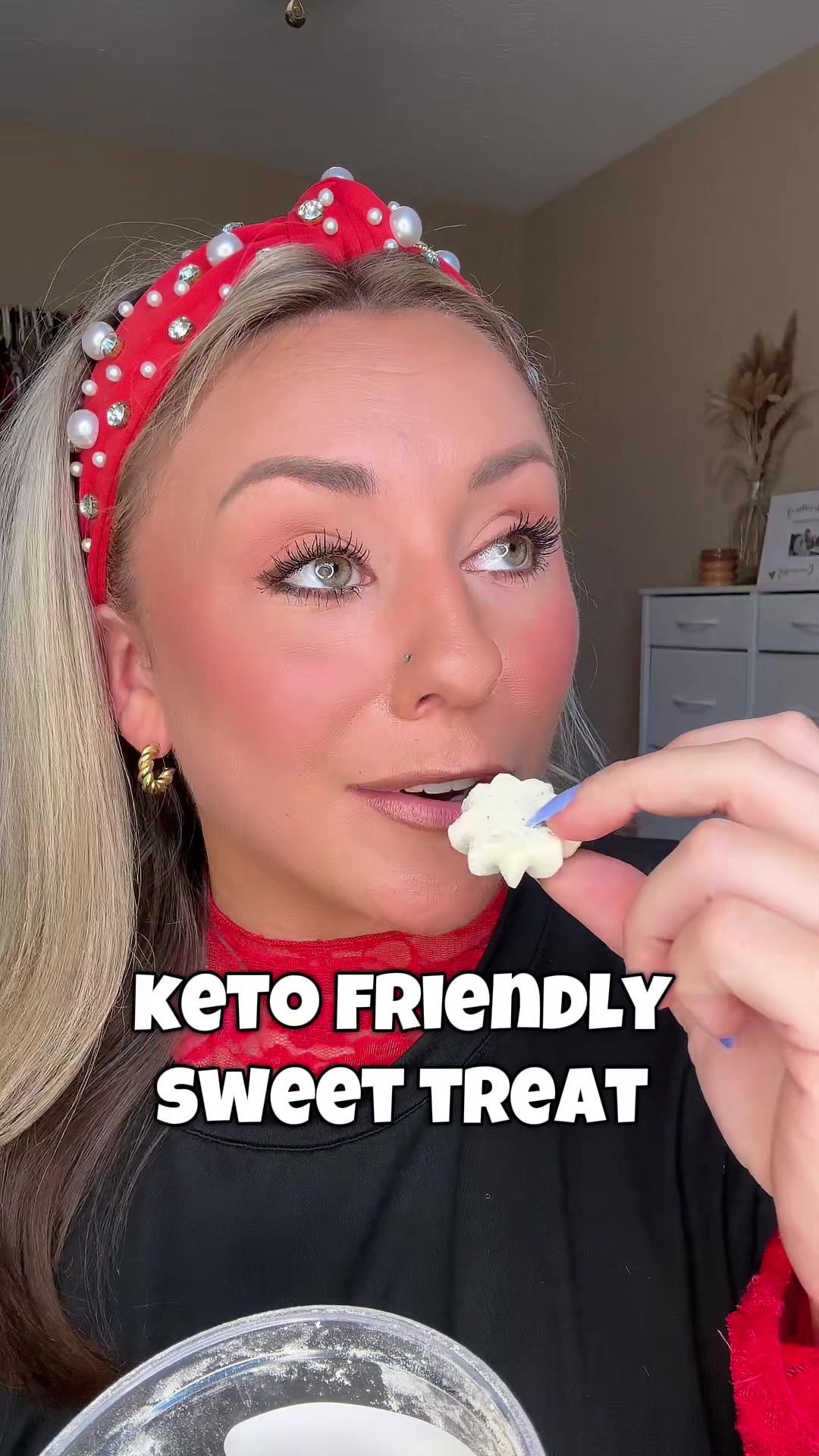 TikTok post by @kt.coomes for dontworrysnacks. Caption reads: I love a good keto friendly snack for my girls who....