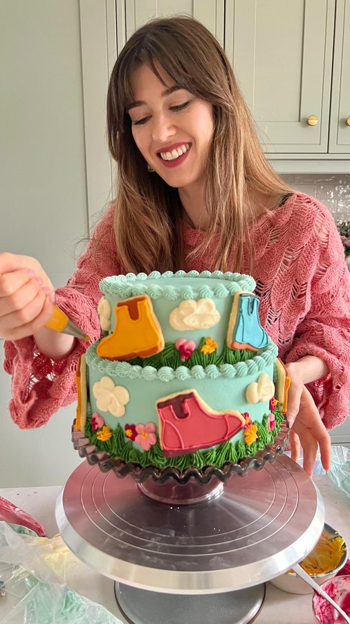 Instagram post by @alice.fevronia for Merry People. Caption reads: 💗🎂 We always think life is better with more....