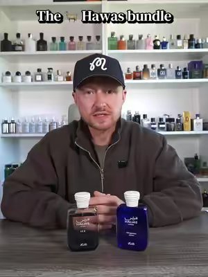 TikTok post by @fragsonly for Intense Oud. Caption reads: [...] Hawas fragrances in the same bundle @Intense....
