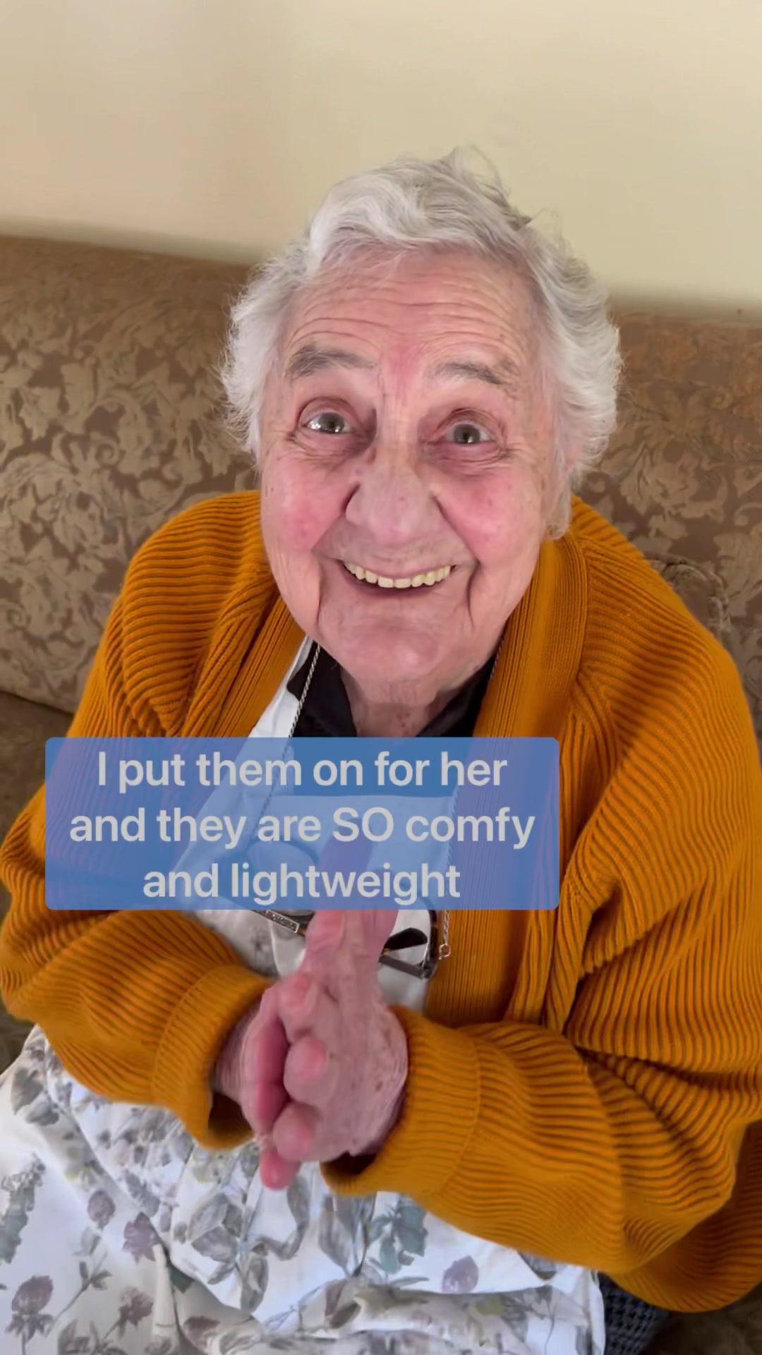 TikTok post by @itspyxie for UIN Footwear. Caption reads: Grandma’s reaction  I’m obsessed with these shoes!....