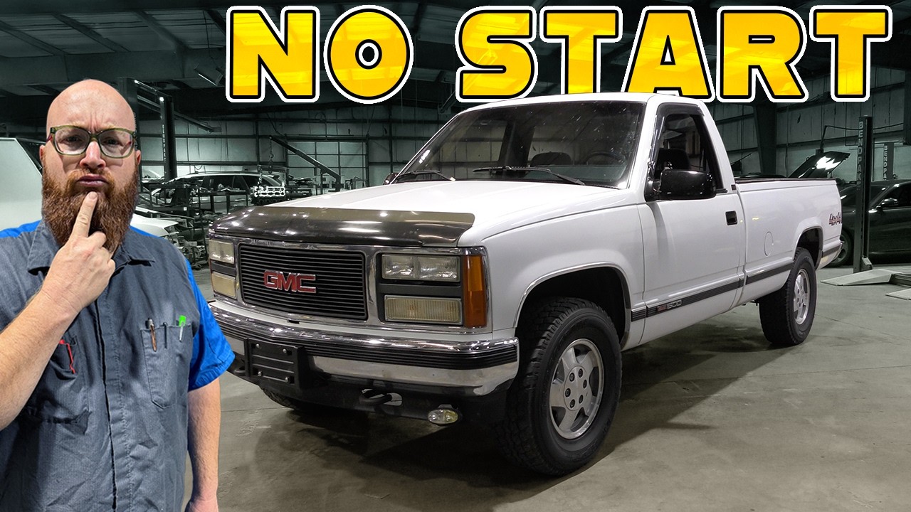 YouTube post by @CarWizard for BendPak. Caption reads: This 1992 Sierra's No Start Secret: It's SUPER....