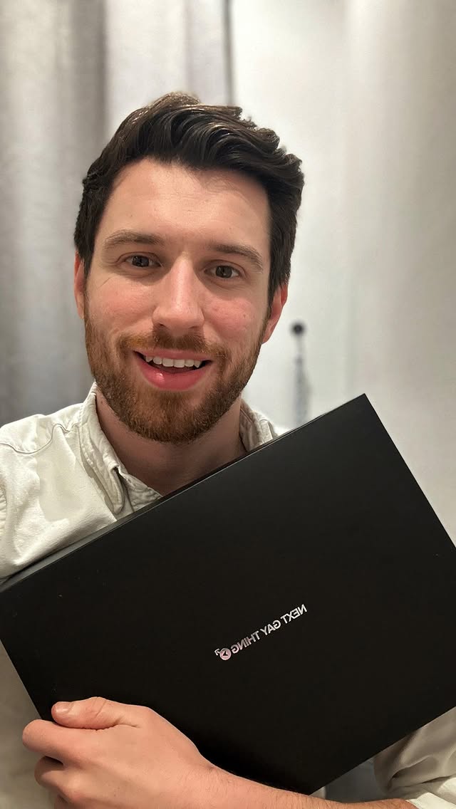 Instagram post by @theycallhimjames for Next Gay Thing. Caption reads: My latest @my_nextgaything box was 🤯 An amazing....