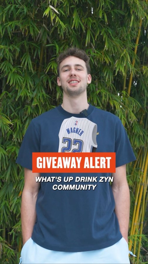 Instagram post by @franz_weasley for Drink ZYN. Caption reads: 🏀 I’m giving away my signed jersey + my favorite....
