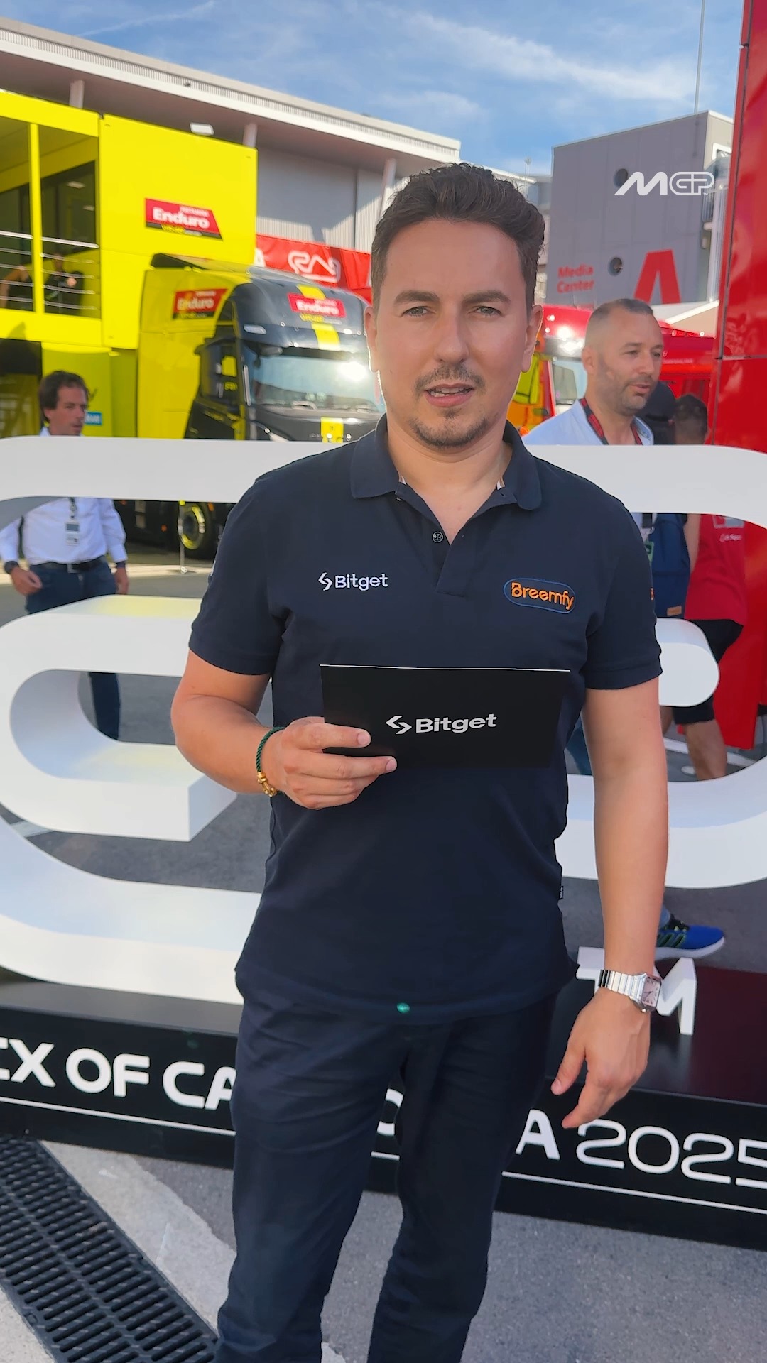 Instagram post by @jorgelorenzo99 for Bitget. Caption reads: Can you get them right with @jorgelorenzo99?....