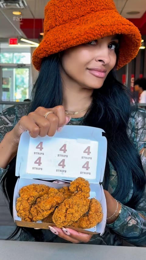Instagram post by @infamousmamahenry for McDonald's of Michigan. Caption reads: #Ad. McCrispy Strips 🤝 Caesar dip.