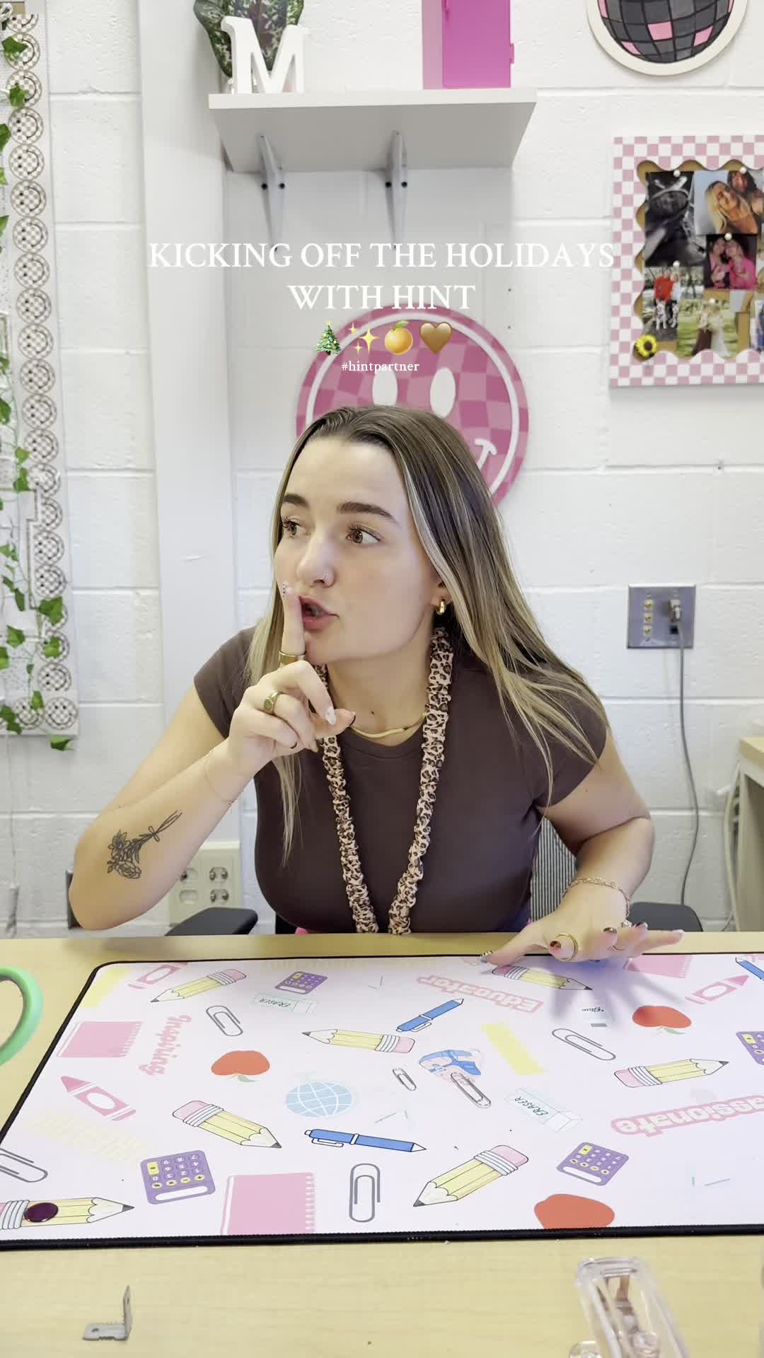 TikTok post by @mcpeek_teaches for hint. Caption reads: Starting off the Holiday season right with @hint....