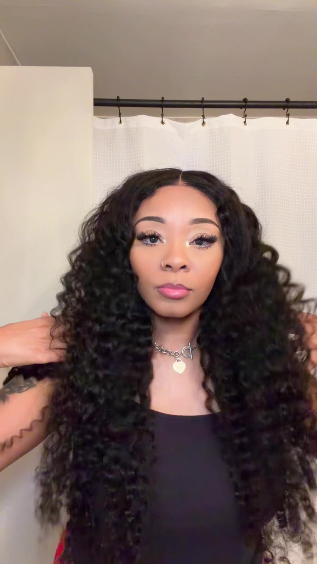 TikTok post by @sadeburnett for Cheetah Beauty Hair Shop. Caption reads: I’m loving this wig from @Cheetah Beauty Hair Shop....