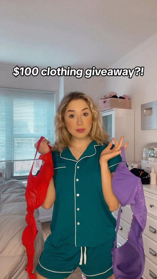 Instagram post by @carrieberkk for Bare Necessities. Caption reads: win a $100 gift card to spend on....