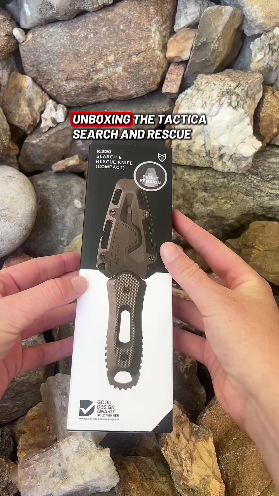 TikTok post by @tacticalbelle for BattlBox. Caption reads: [...] and Rescue knife in my most recent @BattlBox....