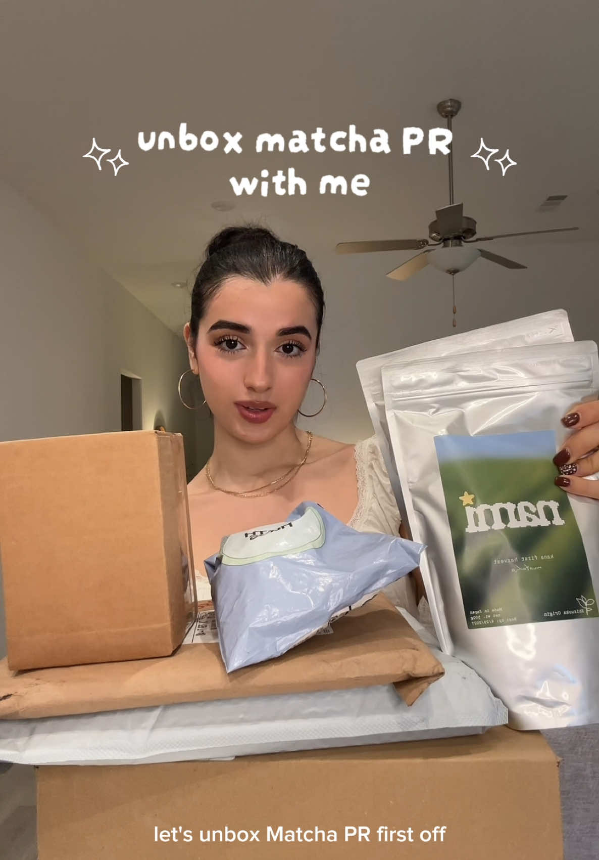 TikTok post by @yasminesmatcha for Udemy. Caption reads: matcha pr unboxing thank you so much! ⋆˙⟡🤍....