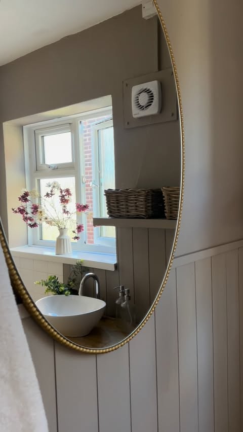 Instagram post by @mydreamhome_usplus6 for Rust-Oleum. Caption reads: Whipped truffle… the paint colour of dreams....