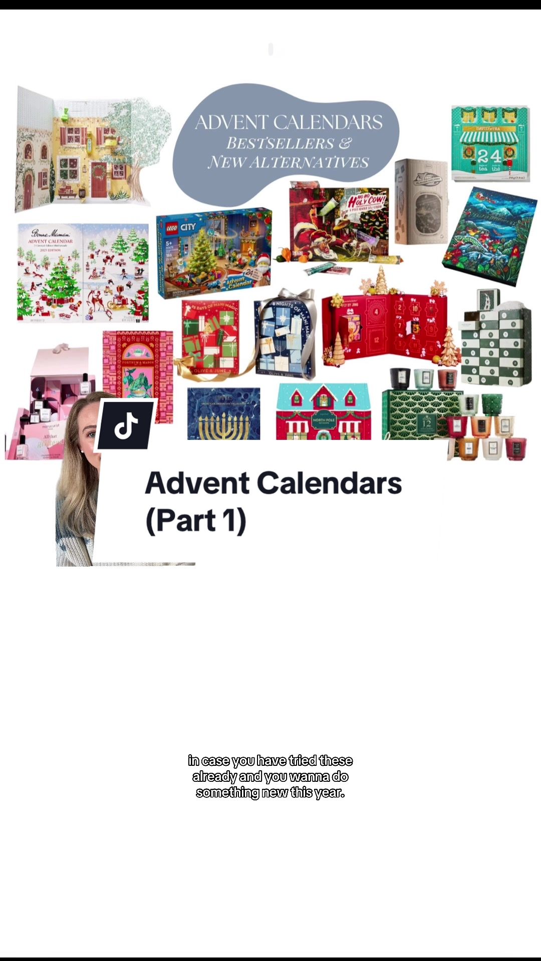 TikTok post by @savvgolden for Davidstea. Caption reads: [...] advent calendars in the comments! 🏷️:....