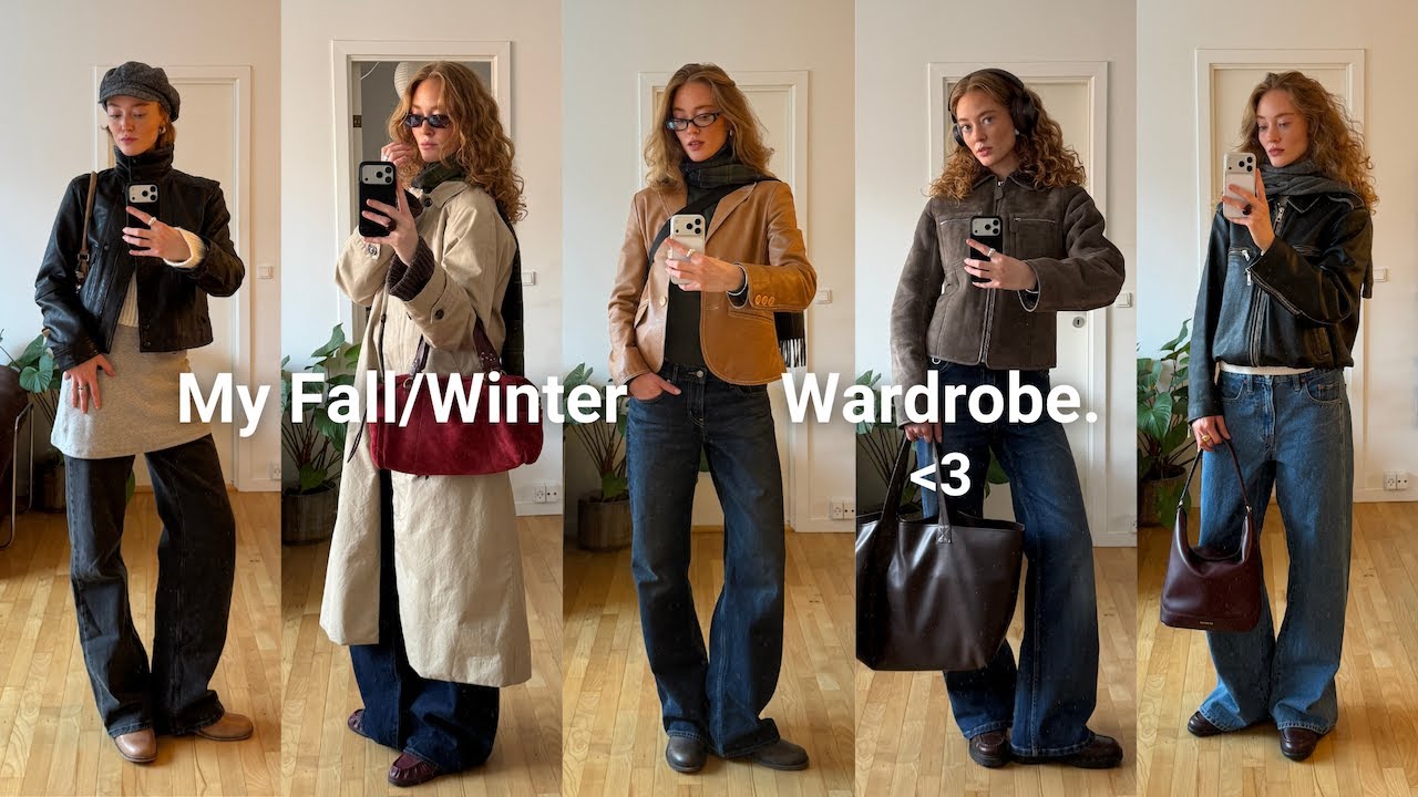 YouTube post by @mathilde_roien for Jimmy Fairly. Caption reads: What I wear in a week (fall/winter).