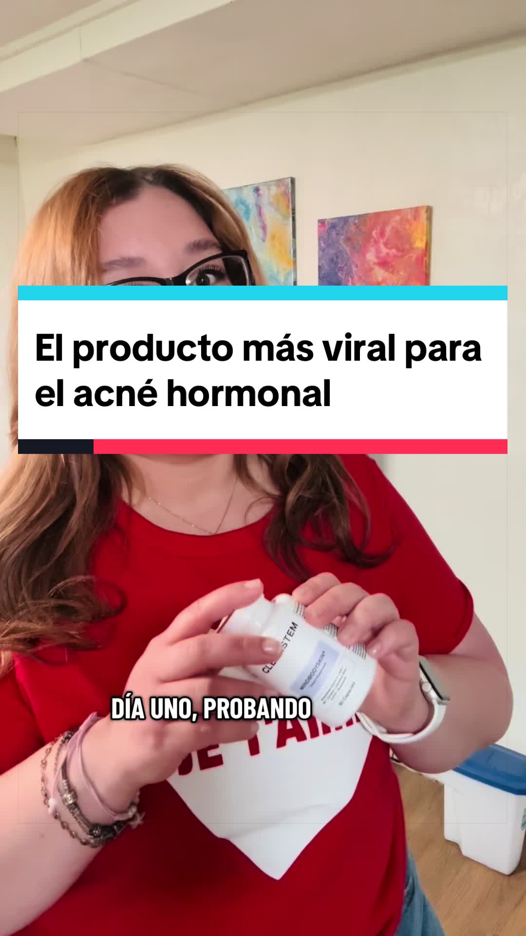 TikTok post by @londono_mary for CLEARSTEM Skincare. Caption reads: @CLEARSTEM Skincare #acnehormonal....