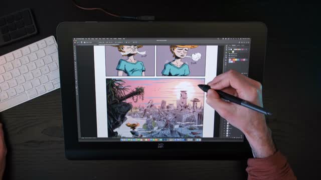 Instagram post by @runeryberg for XPPen. Caption reads: [...] for my new comic book Flowers on the XPpen....