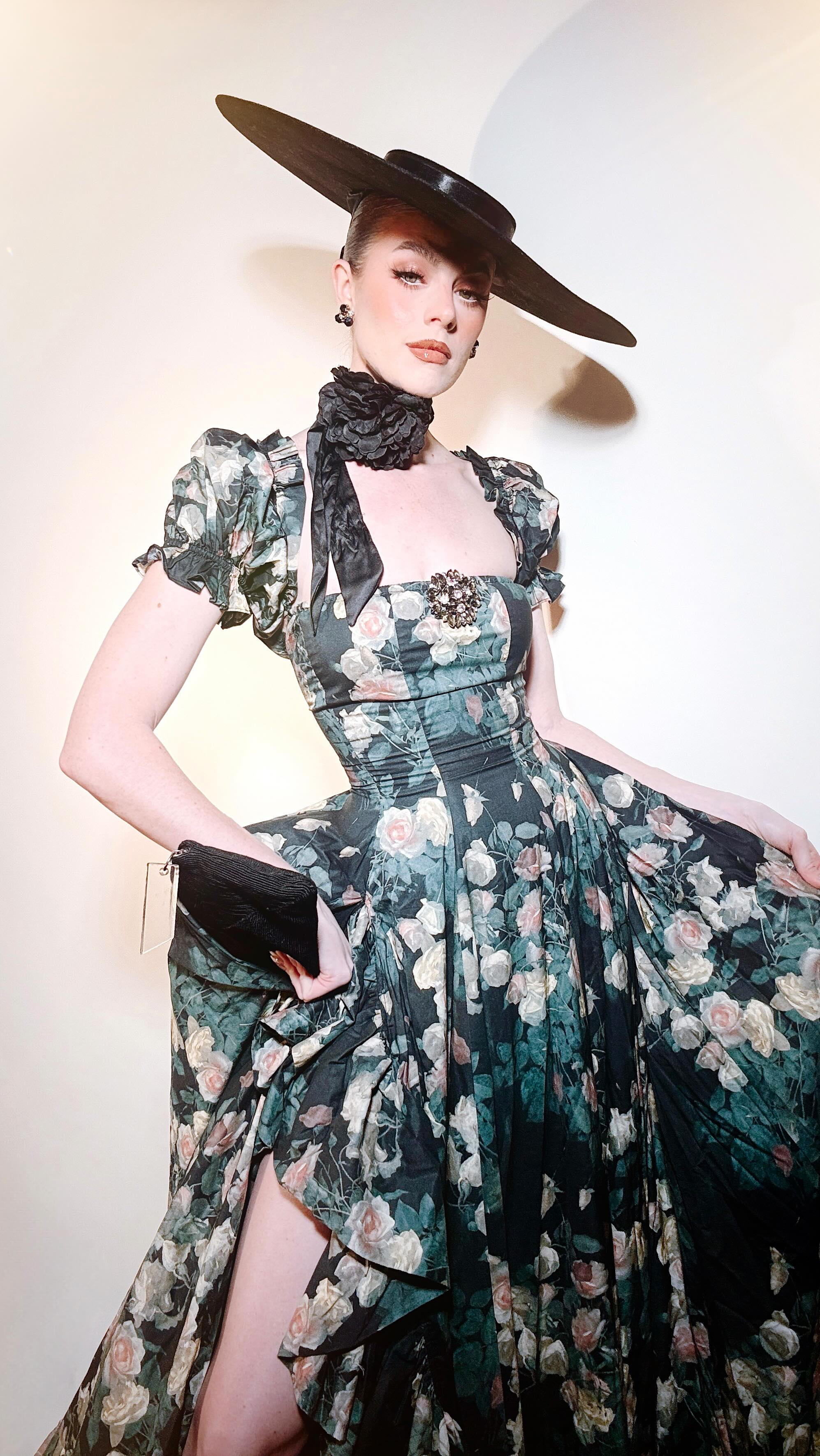 Instagram post by @msmaverickmuse for Coach. Caption reads: Quick story time as I GRWM for The Gilded Age....
