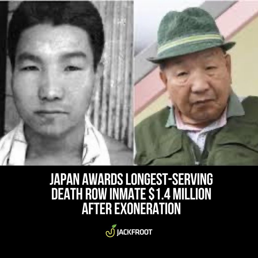 Instagram post by @jackfroot for The Straits Times. Caption reads: TOKYO - A Japanese man wrongly convicted of murder....