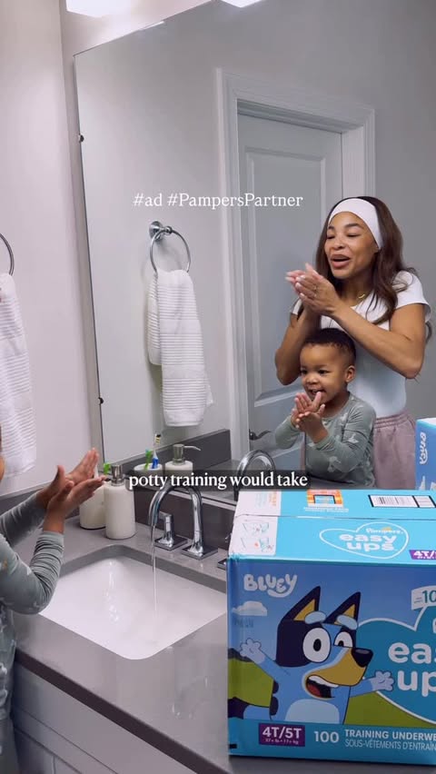 Instagram post by @iamkamiam_ for Pampers. Caption reads: [...] it’s a journey 😅 We’ve loved using....