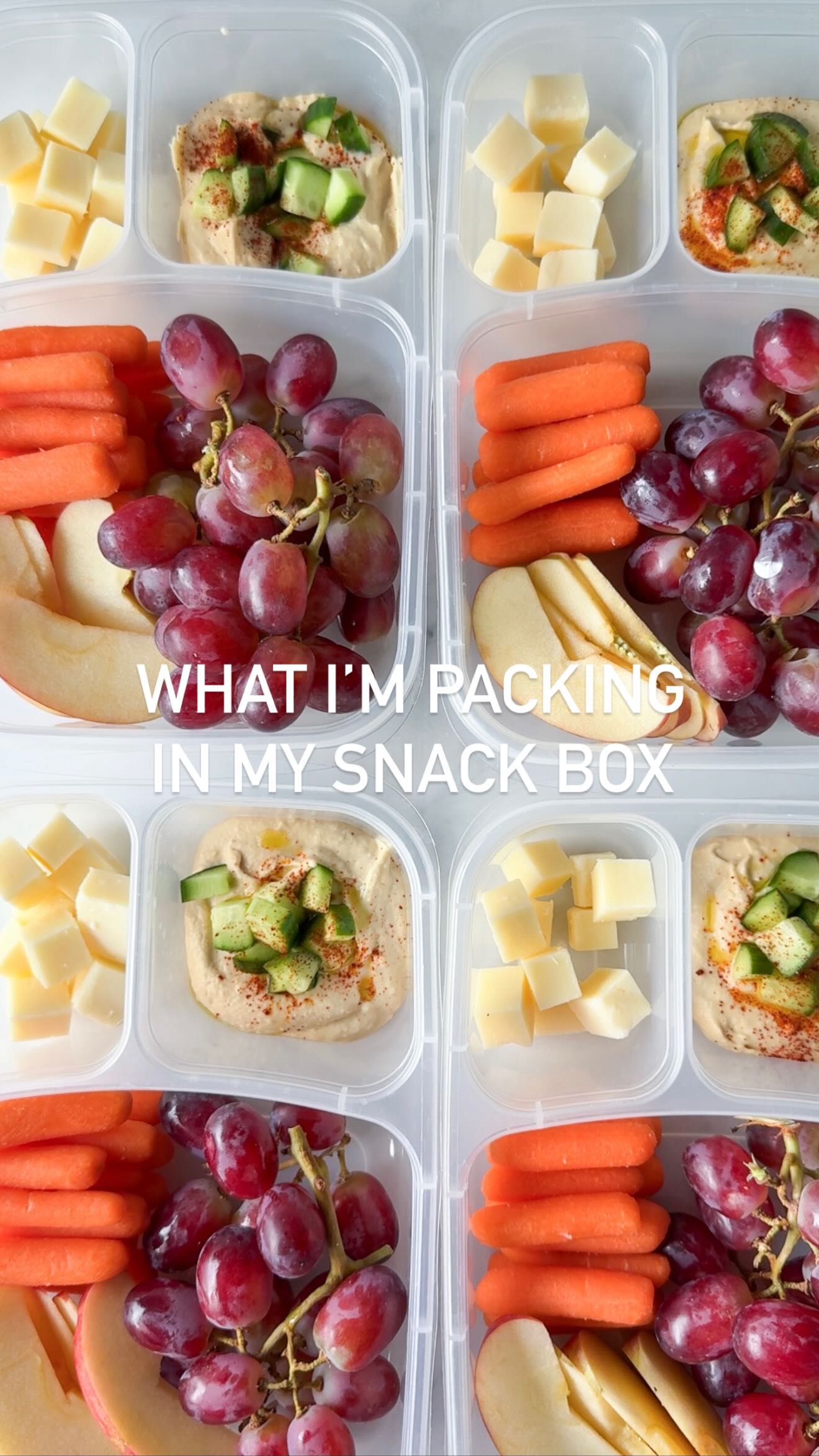 Instagram post by @nutritionbykylie for Albertsons. Caption reads: What I’m packing in my snack boxes this week with....