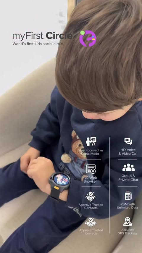 Instagram post by @eraysennur for myFirst. Caption reads: [...] mind for parents, freedom for kids 💜⌚....