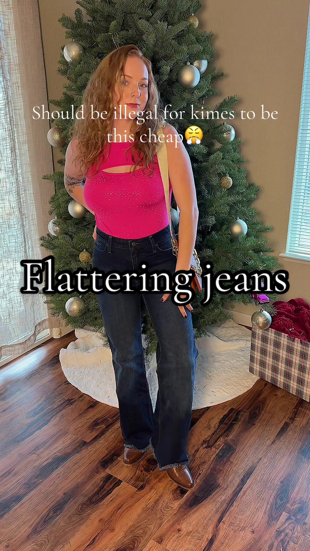 TikTok post by @_aerionnaprovence for Kimes Ranch Jeans. Caption reads: Some of y’all are loyal to jeans that don’t even....