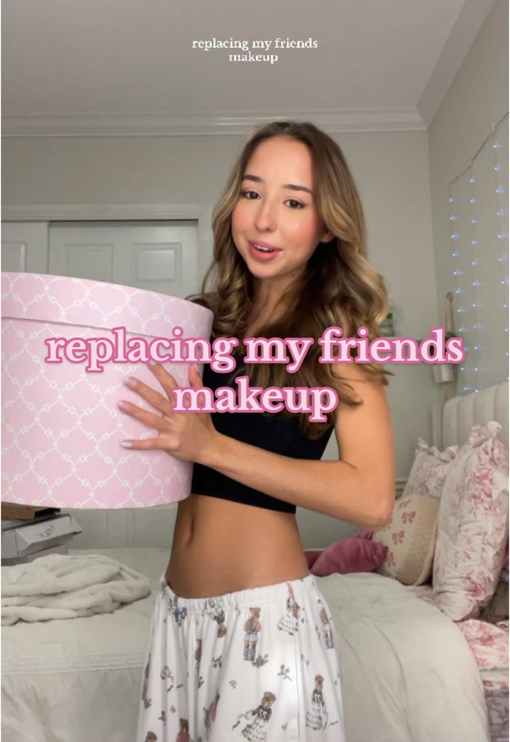 TikTok post by @mel_schmidtt for bareMinerals. Caption reads: hope u love it queen  @morg #prom #prommakeup....
