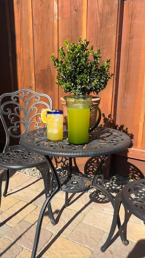 Instagram post by @oh__carolinaaa for Castlery. Caption reads: [...] lemonade in my Verdant pitcher from....