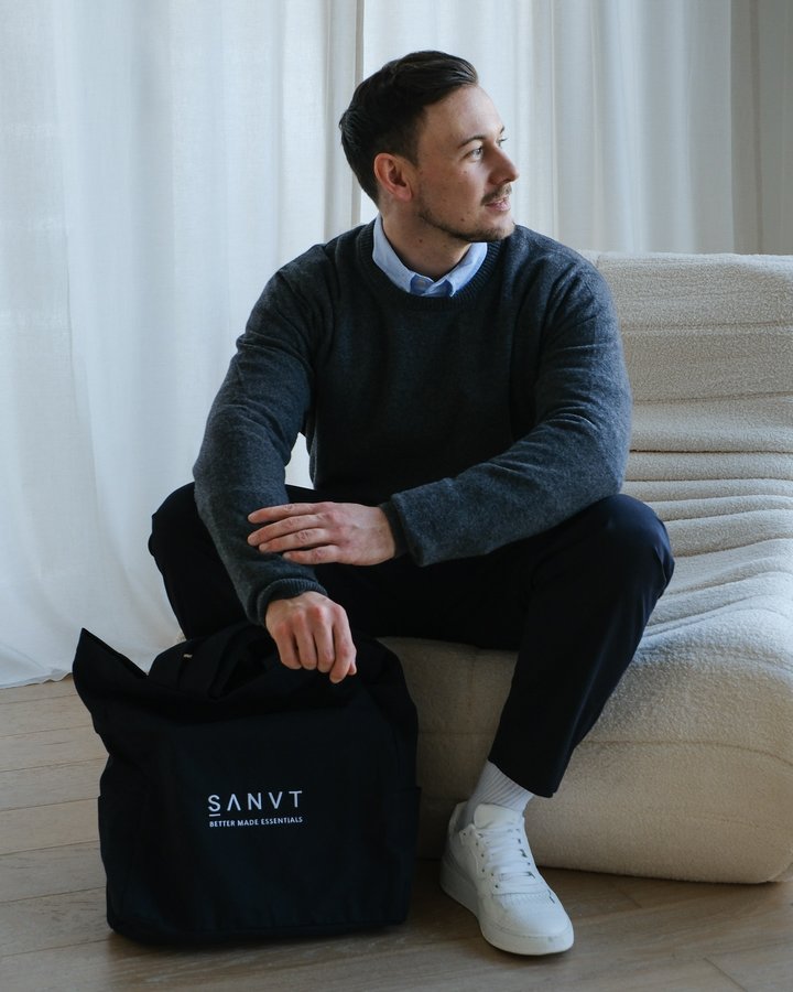 Instagram post by @manu.go for SANVT. Caption reads: ad • the home edit @sanvtofficial 🎞️

#springlook....