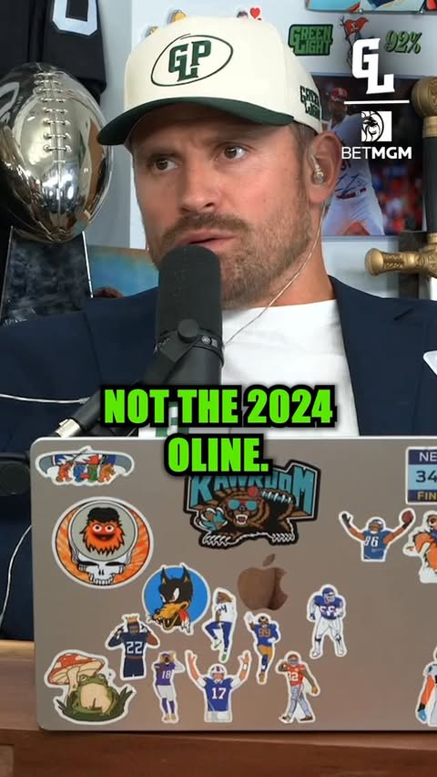 Instagram post by @greenlightpod for BetMGM. Caption reads: Chris speaks on the current state of the Eagles....