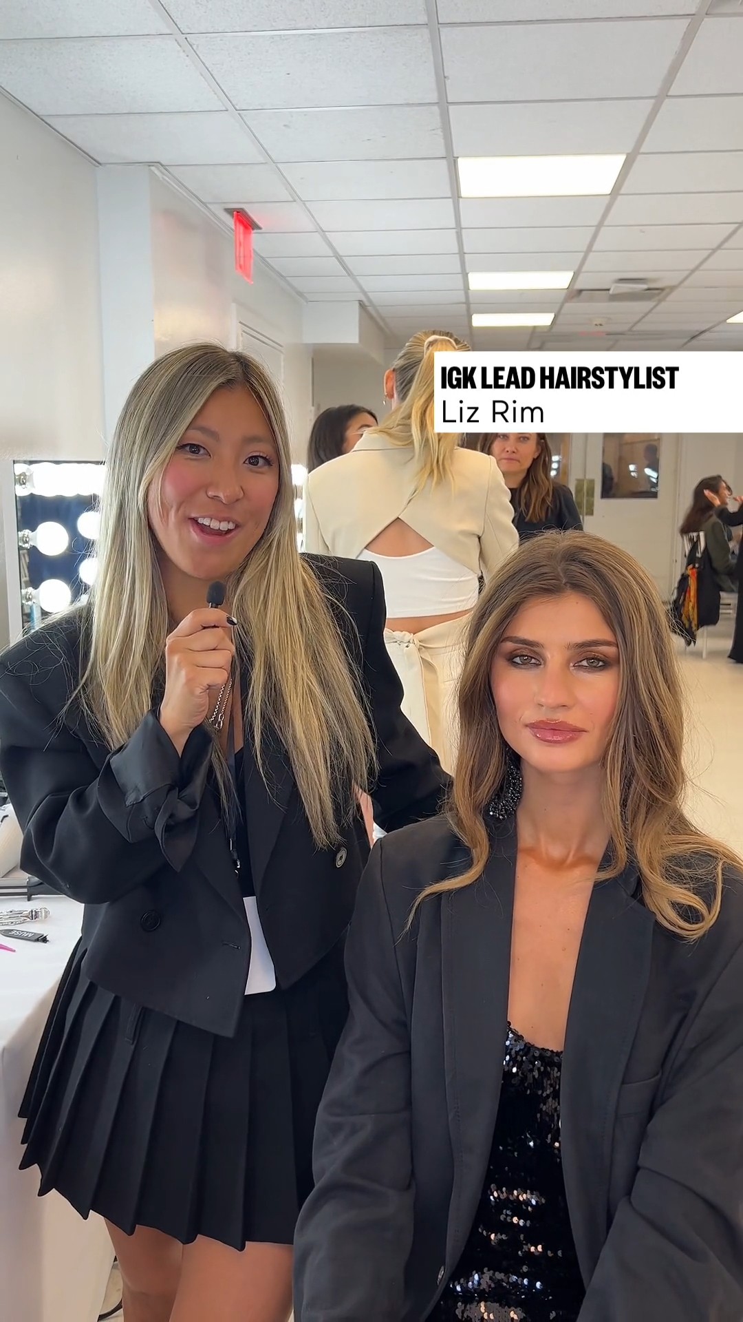 Instagram post by @lizrimhair for IGK Hair. Caption reads: IGK lead stylist @lizrimhair show's us how to....