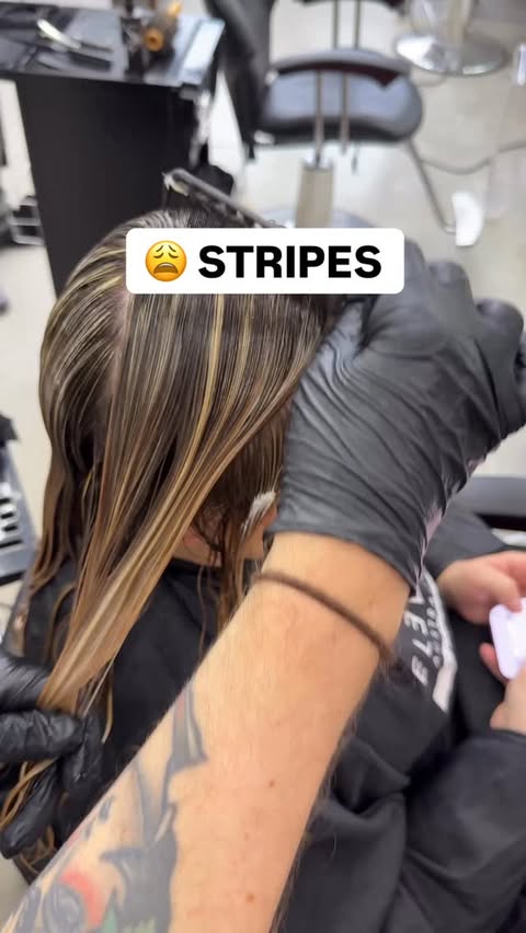 Instagram post by @conorjmd for Redken. Caption reads: Plot twist at the end 🥸 blending ‘stripes’ easily....