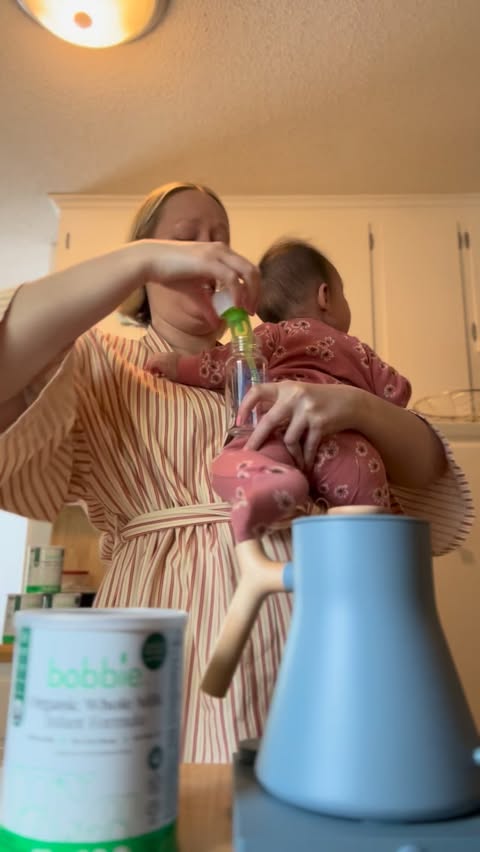 Instagram post by @kyliehodges for Bobbie. Caption reads: [...] formula, or making my hungry baby wait!....