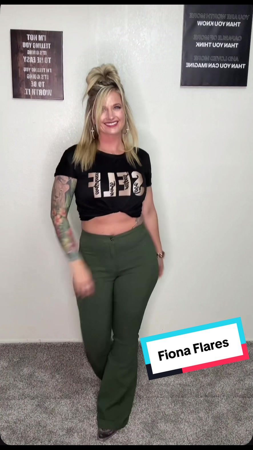 TikTok post by @dancingdocb for Willow Boutique. Caption reads: Absokutely obssessed with these pants @Willow....