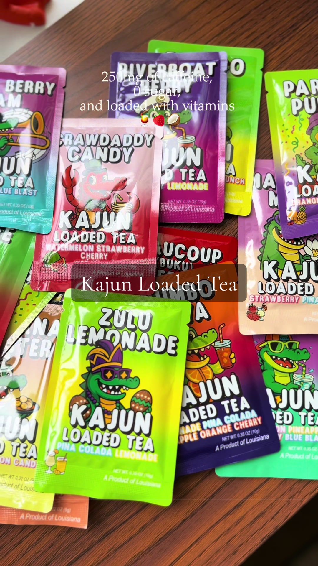 TikTok post by @mamablaine23 for Kajun Loaded Tea. Caption reads: These are so good 😍 @KaJun Loaded Tea #loadedtea....