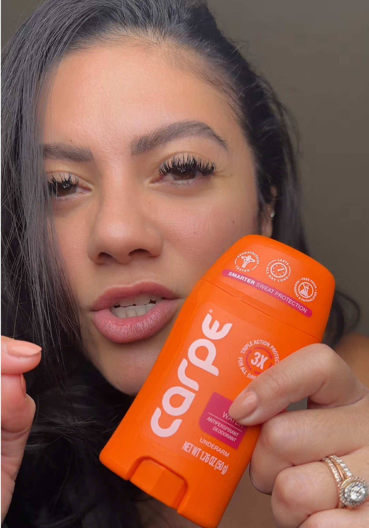 TikTok post by @et3rnalglow for Carpe. Caption reads: [...] odor🤮🤢 + sweat protection! Thanks to....