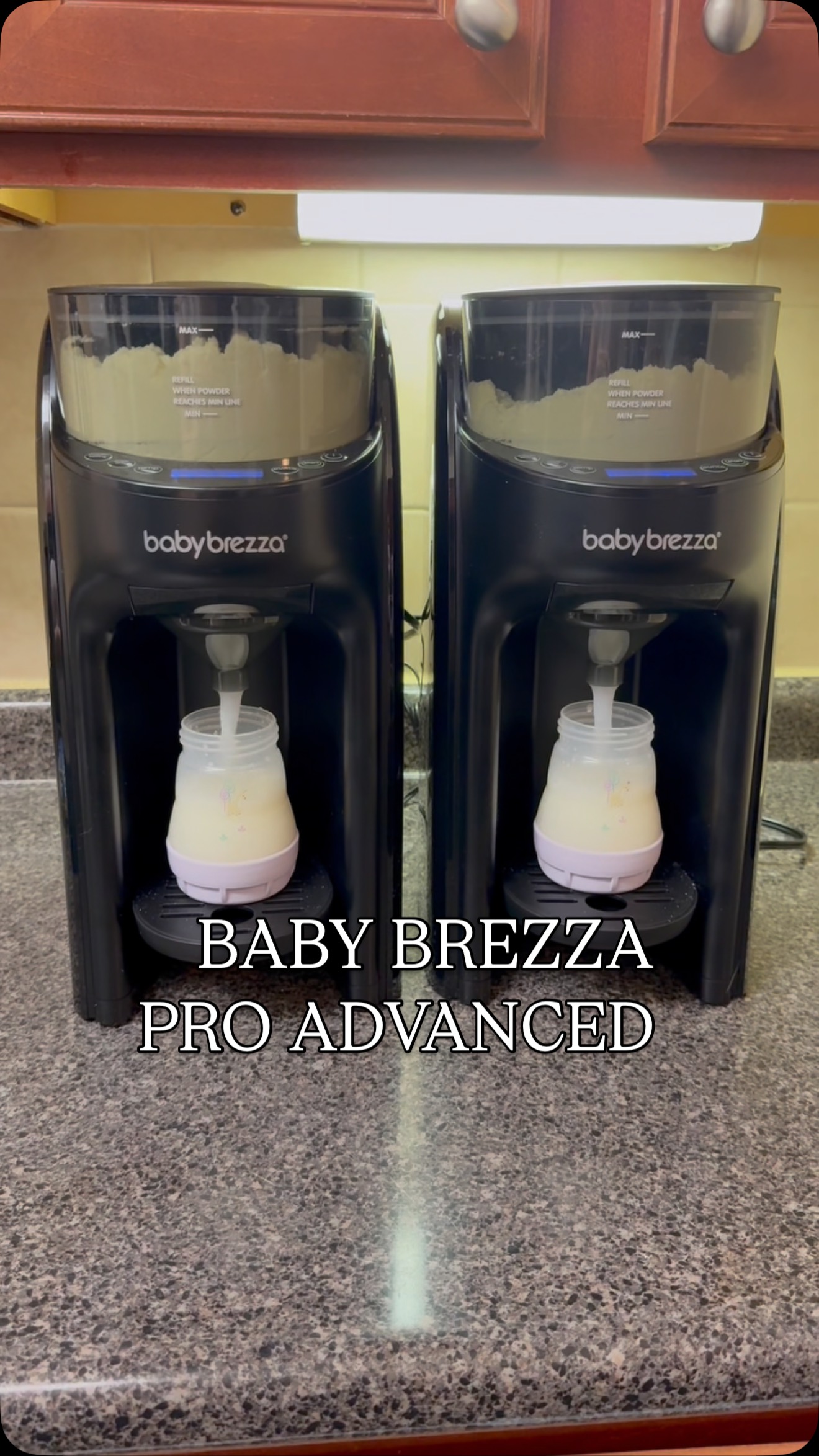 Instagram post by @aysegulamerikada for Baby Brezza. Caption reads: While preparing baby formula  with the Baby Brezza....