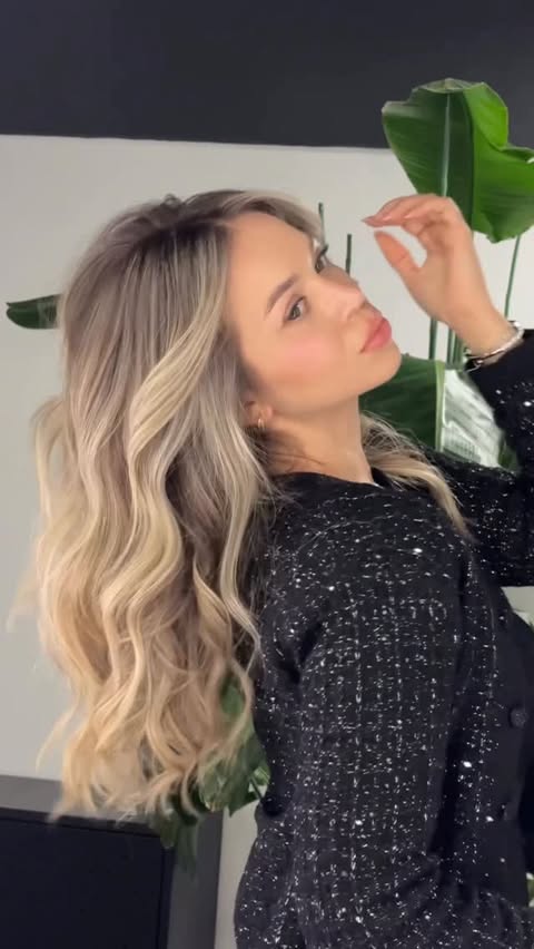 Instagram post by @hair_by_oana for Moroccanoil Professionals. Caption reads: This babe came to me about 4 years ago… back then....