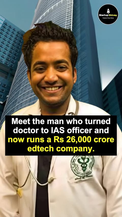 Instagram post by @startupshivay for Unacademy. Caption reads: [...] and built RS 26,000 Crore company ___....