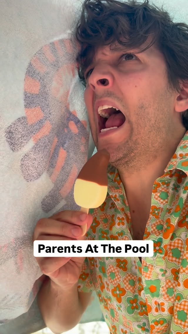 Instagram post by @seanszeps for Kinder. Caption reads: I have one goal this summer: relax by the....