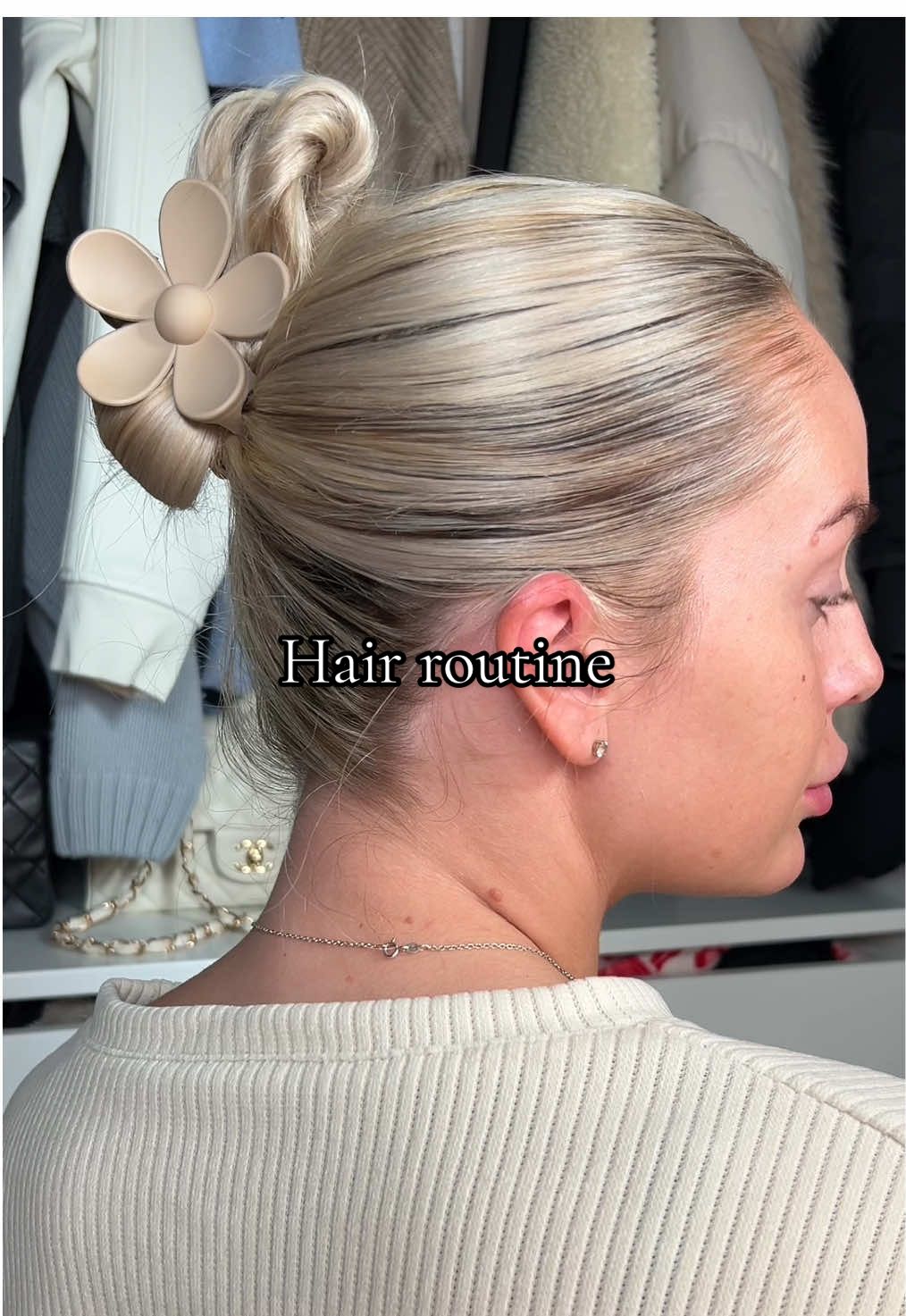 TikTok post by @georgiacoggings for Nature Spell. Caption reads: pre wash hair routine alwaysss @hairsyrup @Nature....