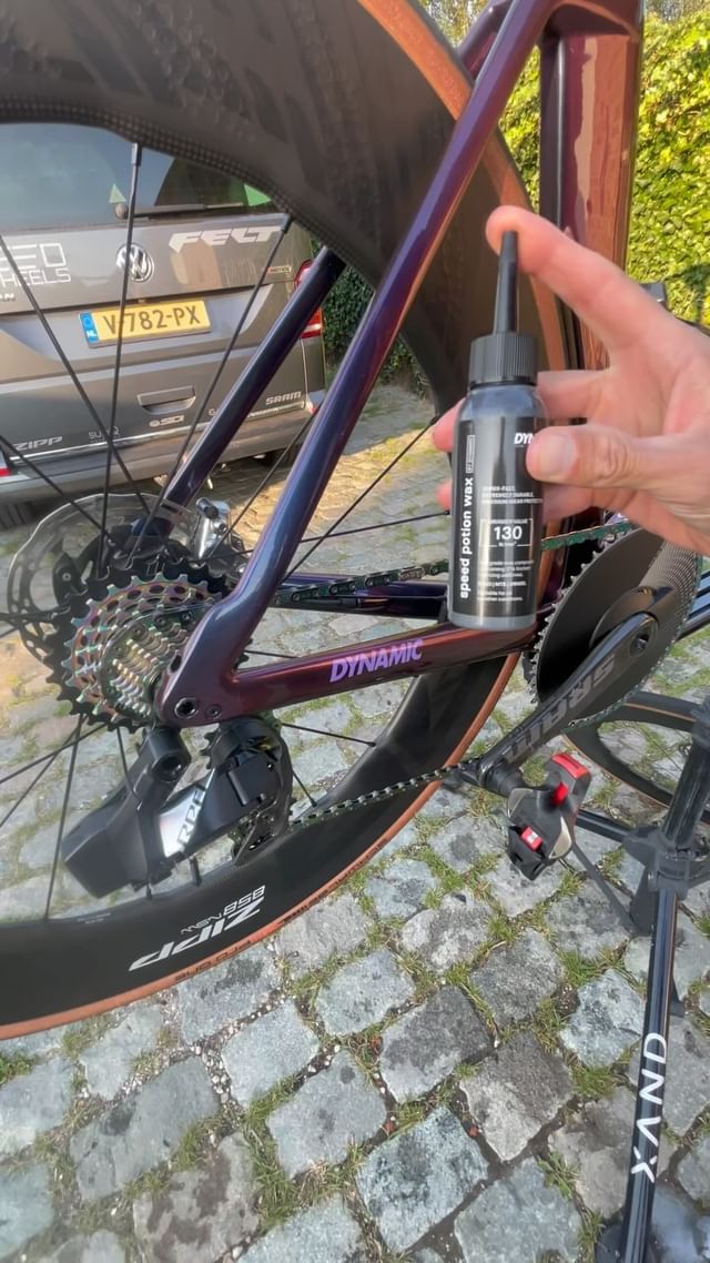 Instagram post by @nikiterpstra for Dynamic Bike Care. Caption reads: [...] 🚴💨 Happy to have the support of....