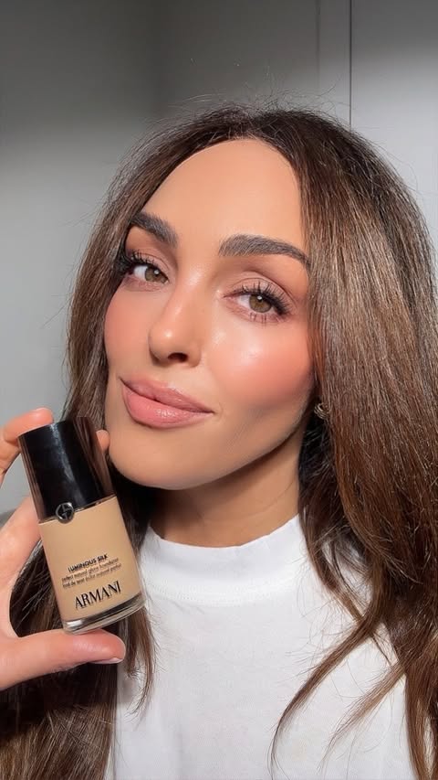 Instagram post by @alexsteinherr for Armani beauty. Caption reads: [...] that set the standard - refined.....